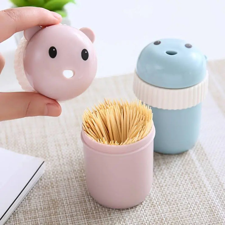 Cute Cartoon Portable Toothpick Holder Bottle