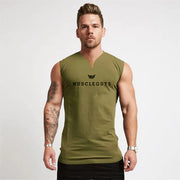Men's V Neck Compression Sleeveless Workout Vest