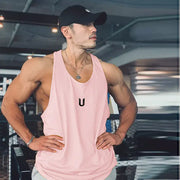 Men's Printed Round Neck Sleeveless Gym Tank Tops