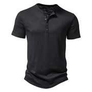 Cotton Henley Neck Summer Men's Casual Polo Shirt