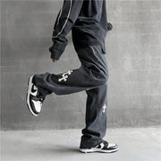 Men's Vintage American Jeans with Wide-Leg Design