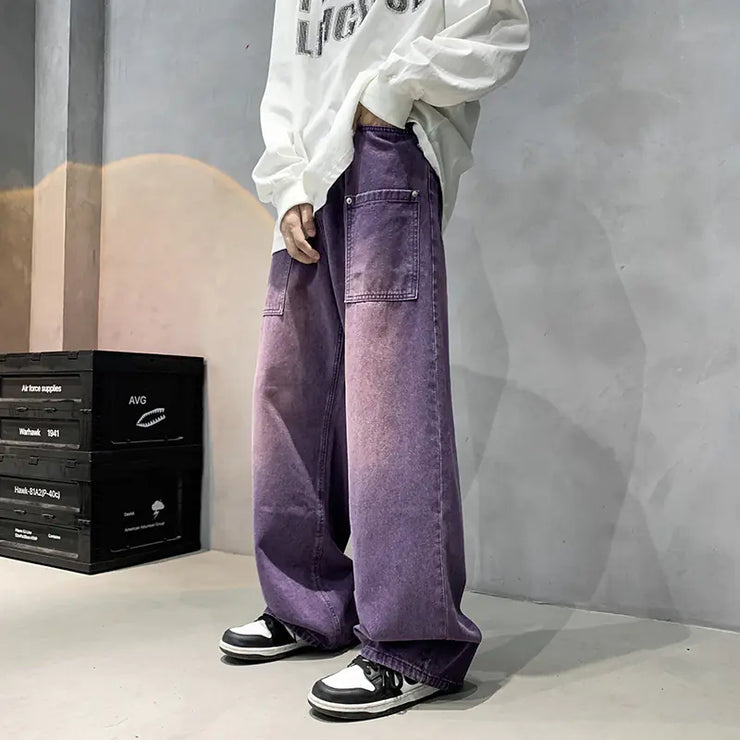 Purple Loose Jeans for Men - Hip-hop Retro Casual Wear