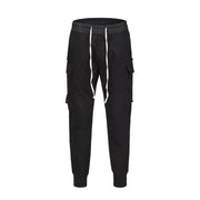 3D Tailored Slim Fit Multi-Pocket Pants with Elastic Waist