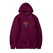 Rose Print Unisex Fashion Hooded Sweatshirt