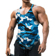 Men's U-neck Sleeveless Camouflage Fitness Vest