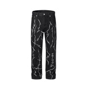 High Street InsRO Style Embroidered Straight Jeans