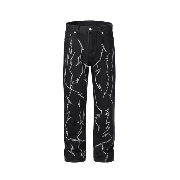High Street InsRO Style Embroidered Straight Jeans