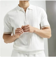 Men's Summer Polo Shirt with Zipper Lapel