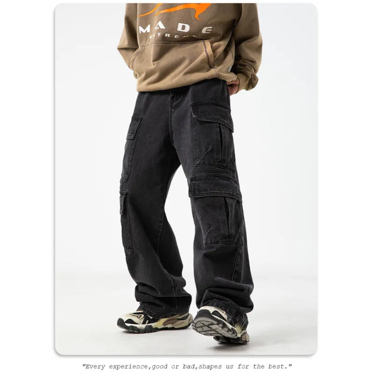 Workwear Multi-pocket Design Jeans Men&
