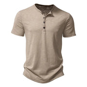 Cotton Henley Neck Summer Men's Casual Polo Shirt