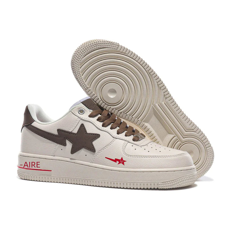Air Force One Pure White Sneakers in Bone and Ice Blue