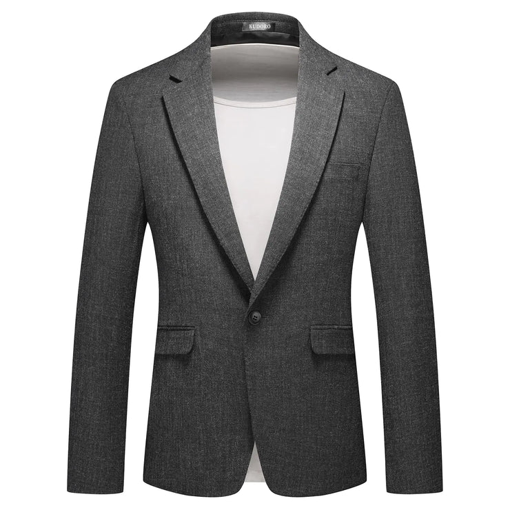 Mens Casual Sport Coat Linen Suit Jacket Slim Fit Blazer