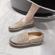 Women's Rhinestone Casual Thick-Soled Loafers
