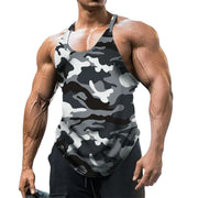 Men's U-neck Sleeveless Camouflage Fitness Vest