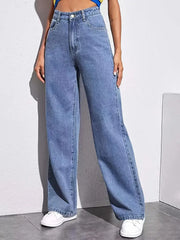 High Rise Loose Baggy Boyfriend Jeans - Wide Leg Denim
