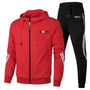 Men's Casual Sports Two-Piece Hoodie Set with Print