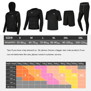 Men's Plus Size Five-Piece Running Sportswear Set