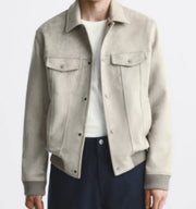 Men's Suede Velvet Commuter Jacket Coat