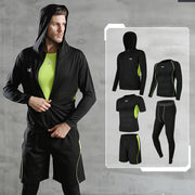 Men's Plus Size Five-Piece Running Sportswear Set