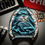 Bee Embroidered Reversible Baseball Jacket (Harajuku Style)