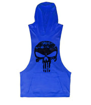 Men's Summer Vest with Skull Pattern Gym Hoodie
