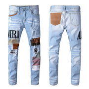 Fashion Patch Ripped Stretch Skinny Jeans