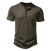 Cotton Henley Neck Summer Men's Casual Polo Shirt