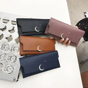 Star Moon Rivet Zipper Soft Leather Wallet
