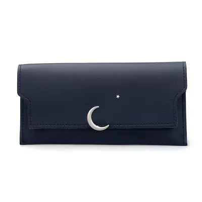 Star Moon Rivet Zipper Soft Leather Wallet