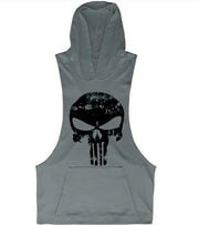 Men's Summer Vest with Skull Pattern Gym Hoodie