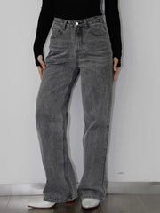Stylish Women's Black Wide Leg Baggy Denim Pants