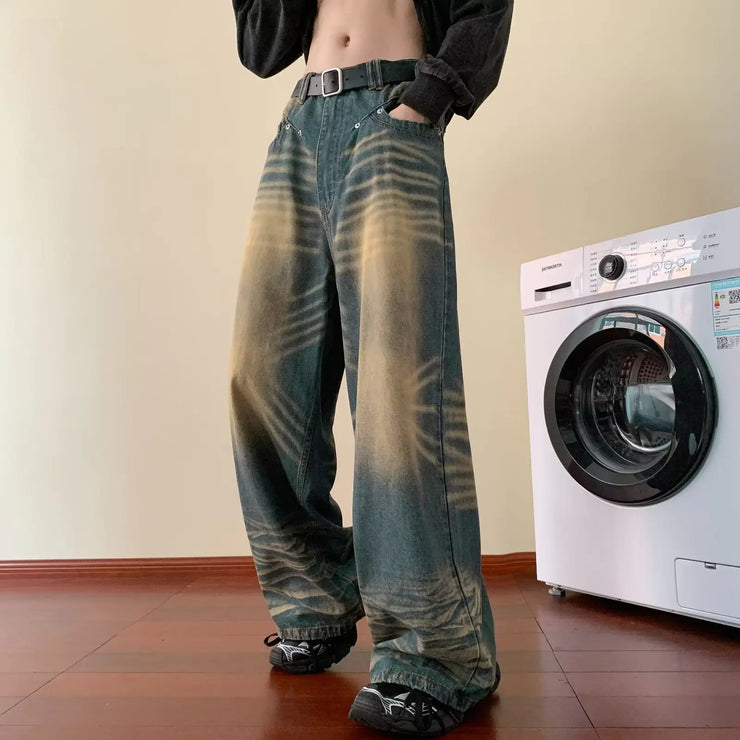 American Retro Worn Look Washed-out Jeans