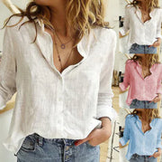 2020 Spring Autumn Casual Loose Linen Shirt