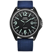 Men's Quartz Watch with Nylon Strap and Calendar Feature