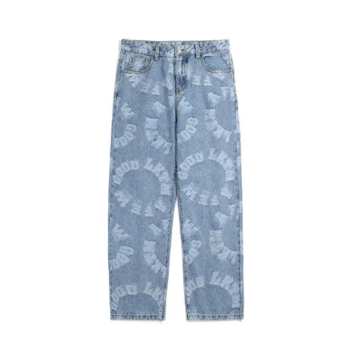 High Street Retro Distressed Baggy Jeans