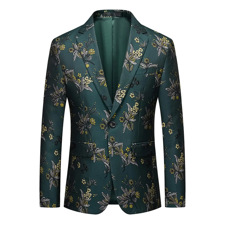 UNINUKOO Mens Floral Blazer Jacket Slim Fit Paisley Tuxedo Suit