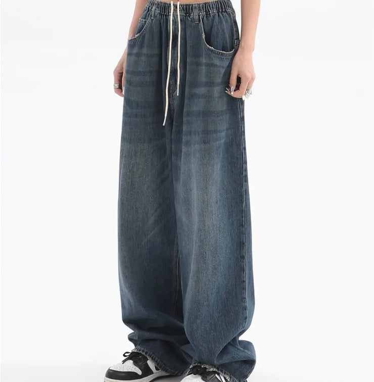 Retro Slim Loose Wide Leg Jeans for Women