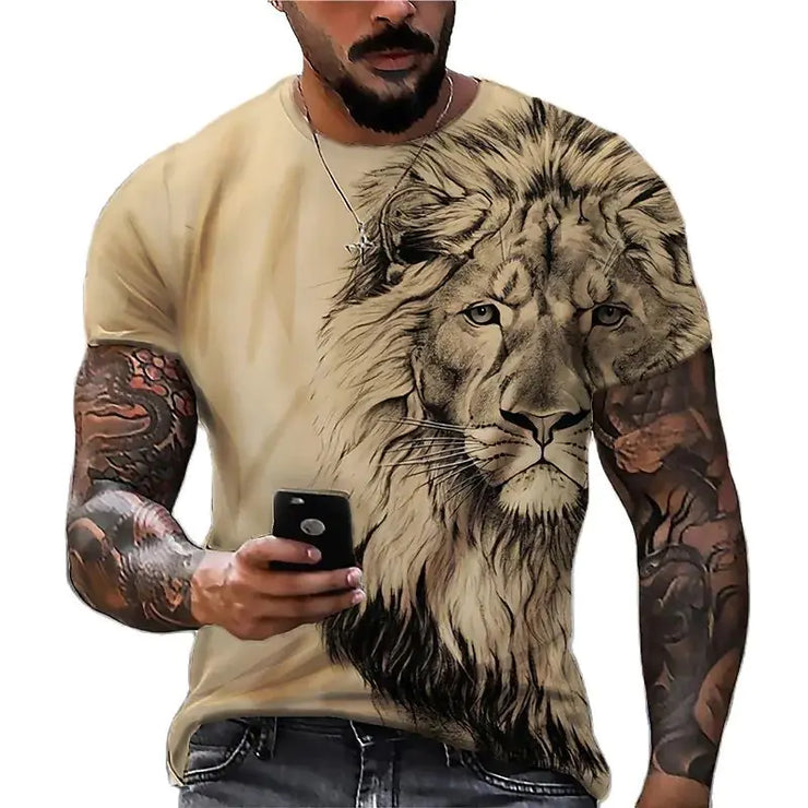 3D Printed Lion Pattern Men&