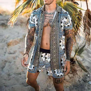 Men's Printed Casual Loose Two-Piece Beach Outfit