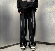 Street Style Distressed Gray Wide-Leg Denim Jeans