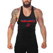 Men's Polyester Gym Vest - Breathable Print Design
