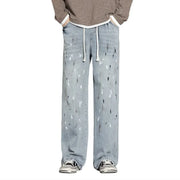 Retro Graffiti Distressed Jeans