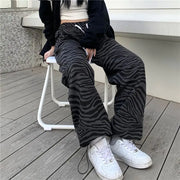 Thickened Printed Wide-Leg Casual Pants for All