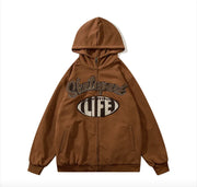 Vintage Embroidered Letter Hoodie