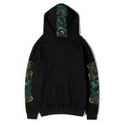 Japanese Style Dragon Embroidered Hoodie for Men