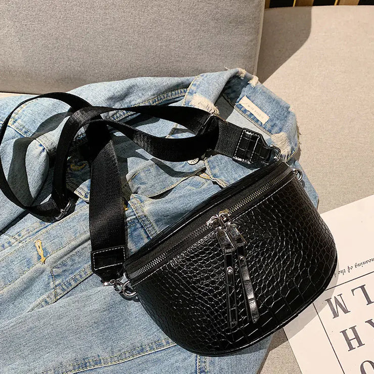 Rivet Soft Leather Fashion Saddle Crossbody Bag