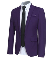 YFFUSHI Men Slim Fit One Button Blazer Jacket