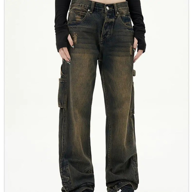 American Retro Loose Straight Jeans