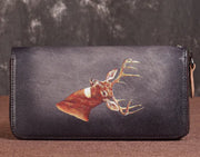 Women's Retro Genuine Leather Zipper Wallet