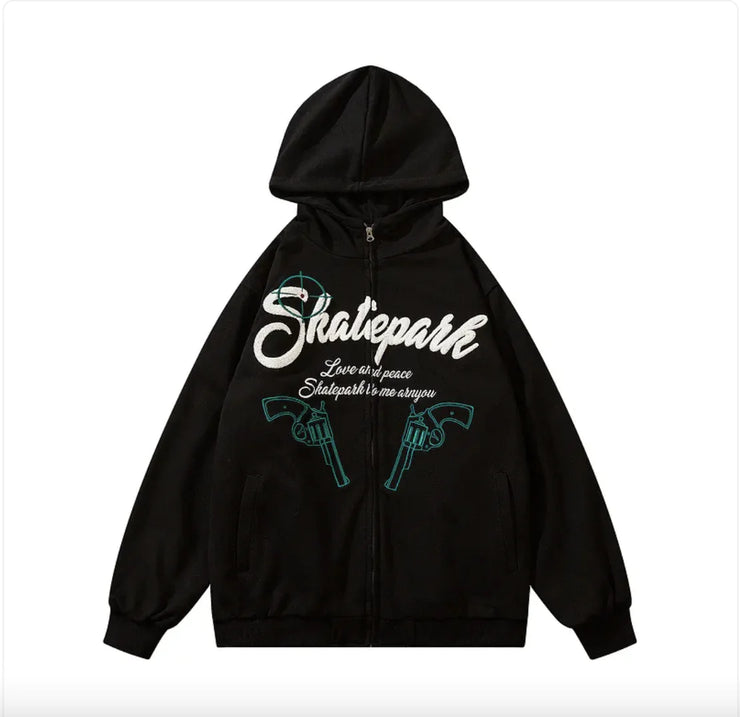 Vintage Embroidered Letter Hoodie